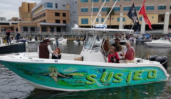 Custom Signage – skywatch-boat-wrap-sign by Skywatch Signs.