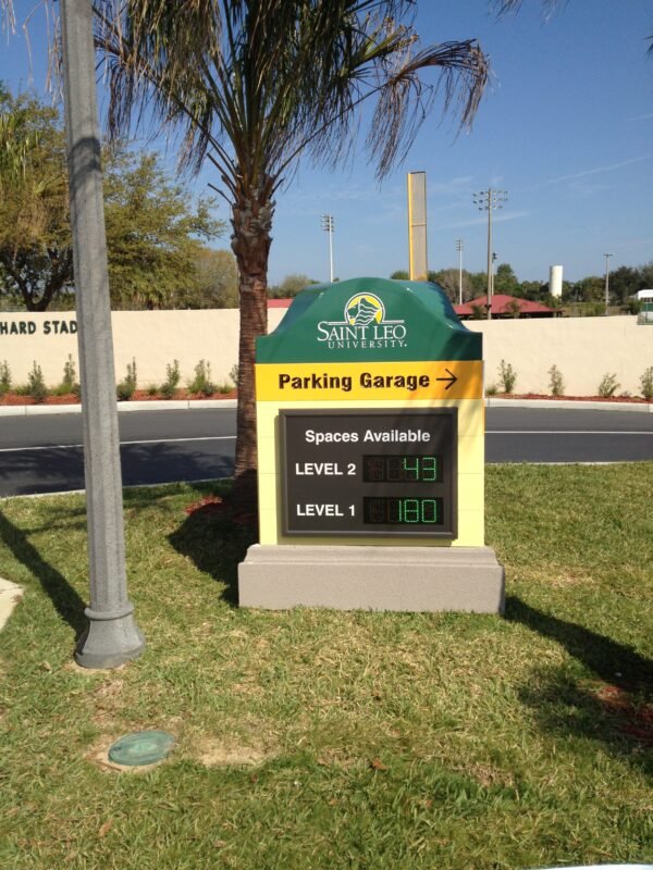 Custom Signage – Saint Leo University Parking Garage by Skywatch Signs