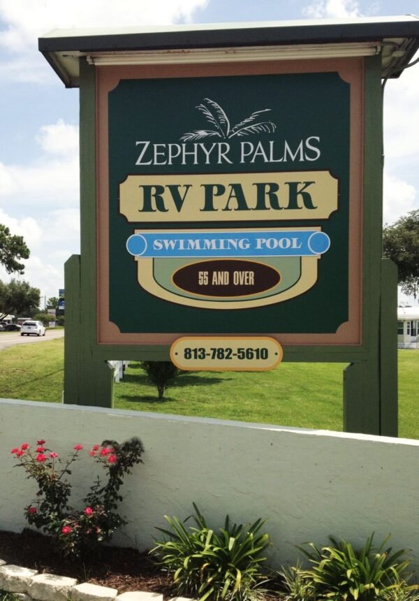 Custom Signage – Zephyr Palms RV Park by Skywatch Signs