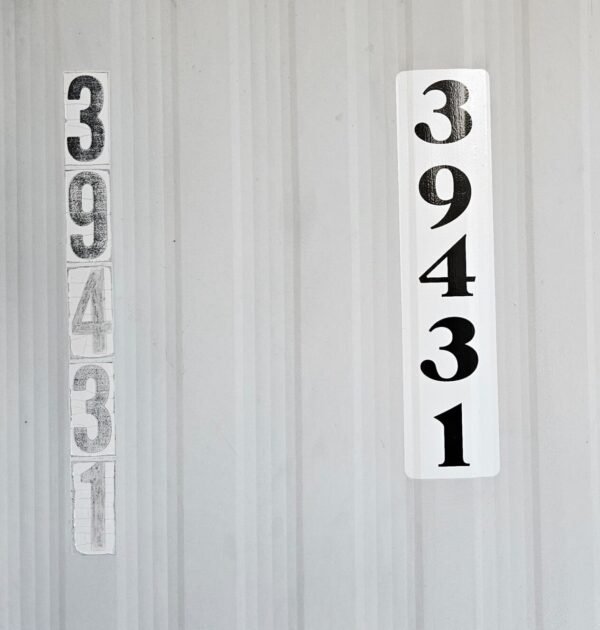 Custom Signage–address-stickers-mobile-homes by Skywatch Signs.