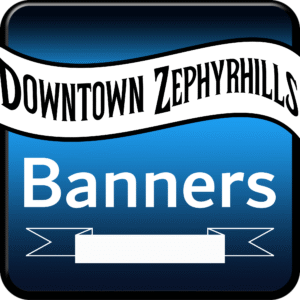 Blue icon labeled “Banners” with a hanging vinyl banner graphic.