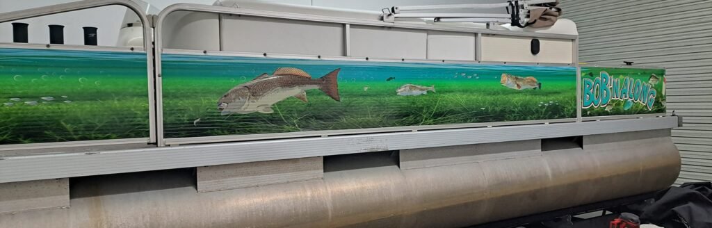 Custom Signage – boat-wrap by Skywatch Signs.