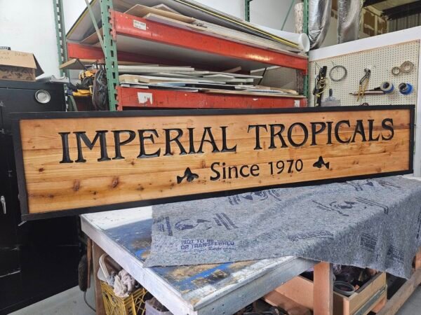 Custom Signage – carved-wood-sign by Skywatch Signs.