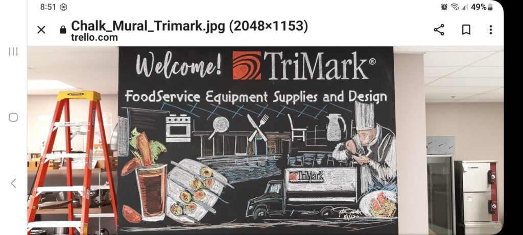 chalk art at trimark food service
