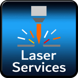 Icon of laser beam engraving on panel – symbolizes custom laser cutting and etching.