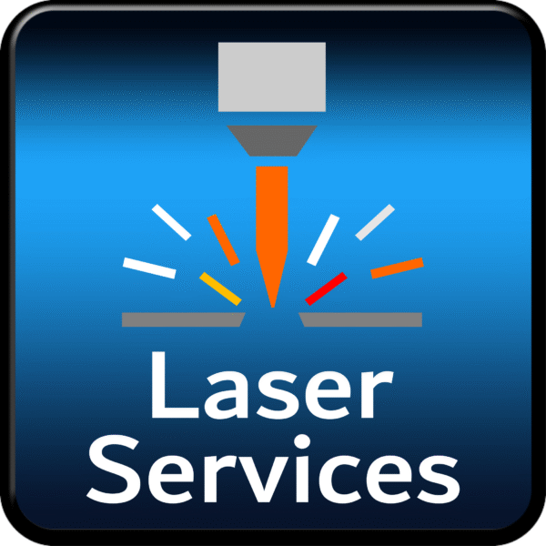Icon of laser beam engraving on panel – symbolizes custom laser cutting and etching.