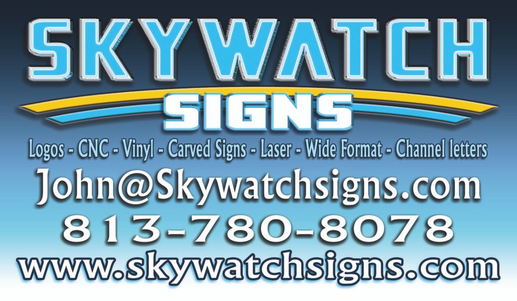 Skywatch sign business card
