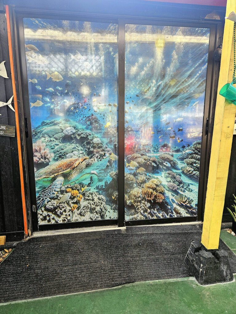 Custom Signage – storefront-vinyl-skywatch-seafood restaurant 1 by Skywatch Sign