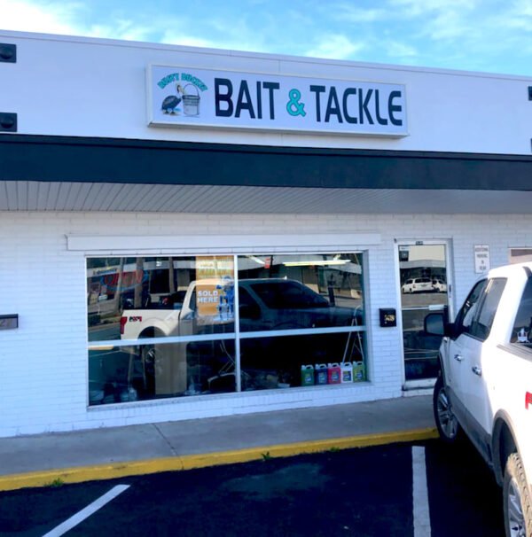Custom Signage – storefront-vinyl-skywatch-bait & tackle by Skywatch Signs