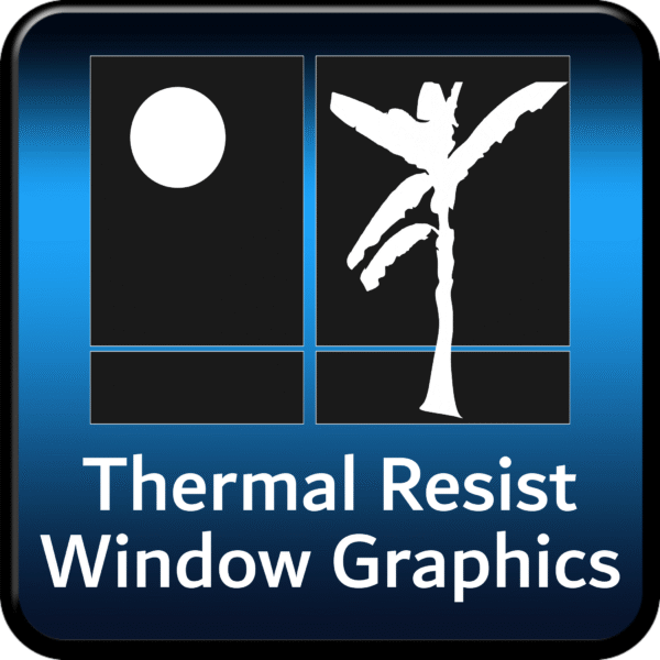 Icon showing stylized sun and window – represents UV-blocking and privacy window graphics.