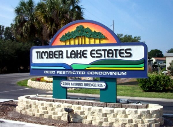 Custom Signage – timberlake estates mobile home park by Skywatch Signs