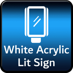 Icon of a glowing white acrylic panel representing illuminated signage with marine coating.