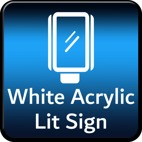 Icon of a glowing white acrylic panel representing illuminated signage with marine coating.