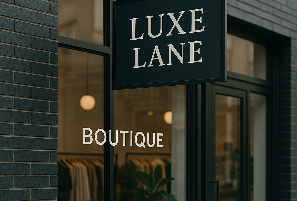 Retail signage FL boutique storefront display by Skywatch Sign