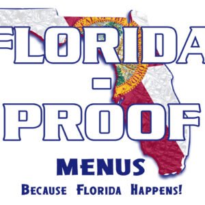 FL-Proof Menus waterproof synthetic menu logo – Because Florida Happens